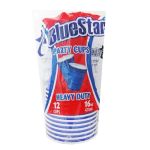 BLUESTAR PARTY BLUE CUPS HEAVY DUTY CUPS 16 OZ 12 COUNT