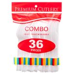WHITE COMBO PREMIUM CUTLERY 36 PCS