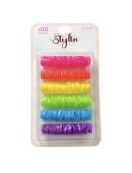 STYLIN MINI ELASTIC RUBBER BANDS COLORFUL 400 COUNT