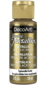 3.99 SPLENDID GOLD METALLIC ACRYLIC PAINT 2 FL OZ 
