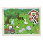 Wooden Farm Animal Puzzle Set for Kids 80 pieces Puzzle For Kids Learning Toys Educational Toys - Size 12 x 9 in