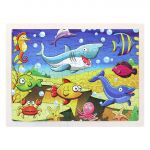 Wooden Sea Animal Puzzle Set for Kids 80 pieces Puzzle For Kids Learning Toys Educational Toys - Size 12 x 9 in