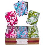 1.99 GIFT TIN WBOW ON LID 3AST XMAS PRINTS 3.5X0.6X4.5IN 24PC PDQ
