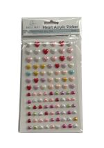 1.99 HEART ACRYLIC STICKER 100 COUNT 