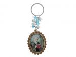 CRYSTAL WOOD KEYCHAIN