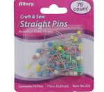 STRAIGHT PINS 75CT COLOR HEADS  