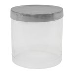 7.99 SILVER PLASTIC CYLINDER CONTAINER 2 INCH 12 PACK 