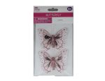 PINK AND WHITE BUTTERFLY 2 PC