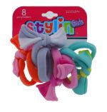 STYLIN GIRL HAIR TIES WITH BOW 8 COUNT