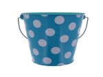 METAL PAIL BUCKET TURQUOISE DOTS XXX