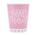 PINK BABY SHOWER CUP 9 OZ 8 CT