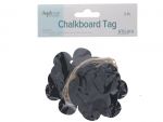 Chalkboard Tag-Black Flower