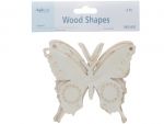 LASER CUT WOODEN BUTTERFLY 3 COUNT