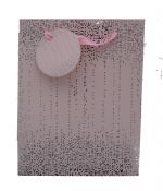 SMALL PINK SILVER GIFT BAG