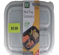 5.99 SECTIONAL MEAL PREP CONTAINERS 20 PACK  