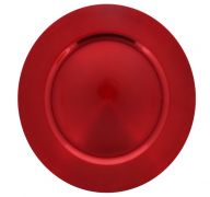 ROUND RED CHARGER PLATE