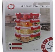 GLASS FOOD CONTAINER 4 PACK