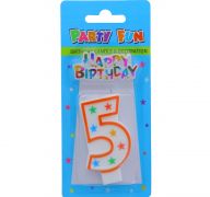NUMERAL 5 BIRTHDAY CANDLE WITH DECORATION  