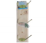 WOOD 3 HOOK WALL RACK