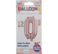 ROSE GOLD #0 FOIL BALLOON 16IN