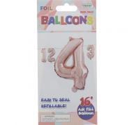 ROSE GOLD #4 FOIL BALLOON 16IN