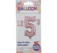 ROSE GOLD #5 FOIL BALLOON 16IN XXX  