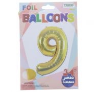GOLD #9 FOIL BALLOON 34 INCH