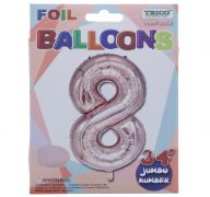 ROSE GOLD  #8 FOIL BALLOON 34 INCH