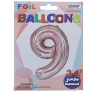ROSE GOLD  #9 FOIL BALLOON 34 INCH