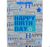 BLUE STAR HAPPY BIRTHDAY MEDIUM GIFT BAG