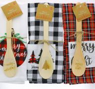 HOLIDAY SPOON AND TEA TOWEL SET 16 X 26 INCH