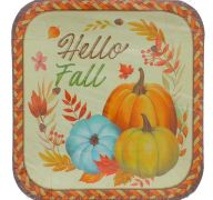 FALL DESSERT SQUARE PLATES 7 INCH 10 PACK