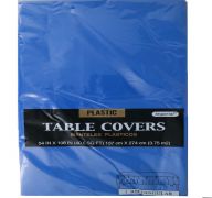Plastic Table Cover in Royal Blue Color Party Table Cloths Disposable Rectangle Tablecloth - Size 56 x 108 Inches