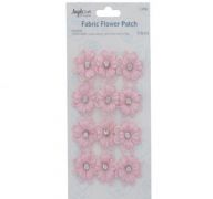 FABRIC FLOWER PATCH PINK WITH STONE