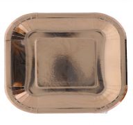 ROSE GOLD SQUARE PLATE 7 INCH 12 PLATE