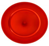 RED PLASTIC PLATE CHARGER 13 INCH