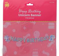 HAPPY BIRTHDAY UNICORN BANNER 7 FEET