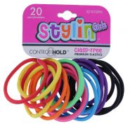 SOLID CLASP FREE ELASTIC KIDS BAND 20 PACK