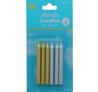 METALLIC CANDLES 6 PACK 3 INCH