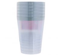PLASTIC CLEAR SILVER PARTY CUPS 6 PACK  