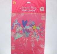 UNICORN ASSORTED PARTY PHOTO PROPS 12 PACK