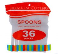 PLASTIC SPOON  WHITE 36 PC