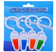 LAUNDRY HOOK WITH CLIP 4 PACK