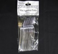 Silver Mini Plastic Forks 20 Count