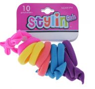 TERRY PONYHOLDERS WITH 4 BOWS 10 PACK