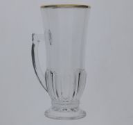 TALL TEA GLASS WITH GOLD RIM