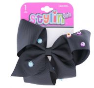 GRAIN BOW CLIP WITH MULTI COLORED CABACHONS