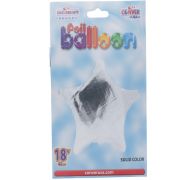 SOLID SILVER STAR MYLAR BALLOON 18 INCH