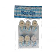 BOY BABY CLIP WITH BOTTLE 6 PACK  