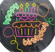 NEON BIRTHDAY MYLAR BALLOON